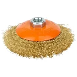 Щетка проволочная конусообразная Ø115мм М14×2 мм (латунированная) GRAD (9035115) - PRORAB