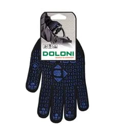 Перчатки DOLONI трикотажные двойные черные из ПВХ 648 - PRORAB