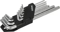 Набор ключей TORX 9шт T10-T50мм удлиненные CrV MIOL 56-398 - PRORAB