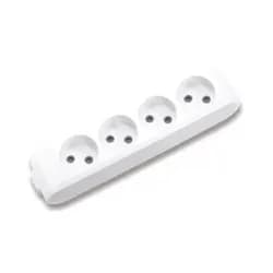 Колодка PANASONIC X-tendia *4 с защитными шторками серая WLTB02402GR-UA - PRORAB