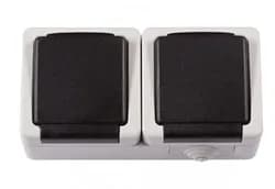 Розетка LUXEL Debut 2-я из заземл. с крышкой 6541 - PRORAB