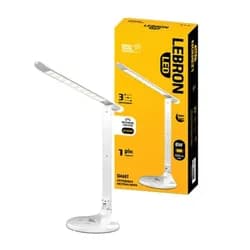 Лампа LED LEBRON настольная L-TL-L 8W 4100K белый ночник с блоком питания 15-13-10-1 - PRORAB