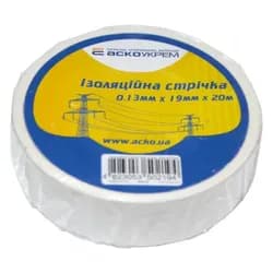 Изоляционная лента АСКО 0,13*19мм 20м белая - PRORAB