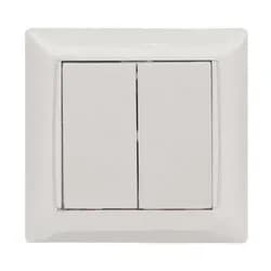 Выключатель LUXEL Primera 2-клавишный белый внутренний - PRORAB