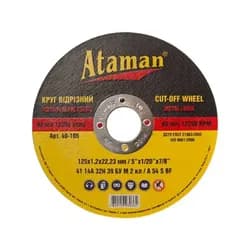 Круг отрезной по металлу и нержавеющей стали ATAMAN 115*1,2*22,2мм - PRORAB