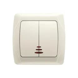 Выключатель VIKO Carmen 2-клавишный, внутренний с подсветкой. - PRORAB