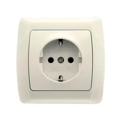 Розетка VIKO Carmen 1-я с заземлением крем - PRORAB