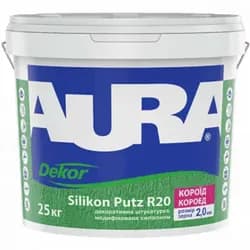 Декоративная штукатурка AURA Dekor Silikon Putz R20 2мм 25кг - PRORAB