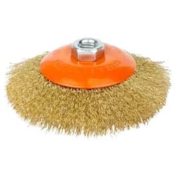 Щетка проволочная конусообразная Ø125мм М14×2 мм (латунированная) GRAD (9035125) - PRORAB