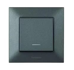 Выключатель 1-клав. дымчатый Arkedia Slim Panaconic проходной WNTC0003-2DG - PRORAB