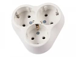 Розетка LUXEL 3-я из заземл. белая 1021 - PRORAB