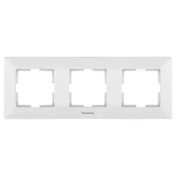 Рамка PANASONIC Arkedia Slim 3-я горизонтальная белая WNTF0803-2WH-UA - PRORAB