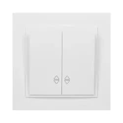 Выключатель 2-клав.проходн.,белый Mono Electric DESPINA 102-190023-111 - PRORAB