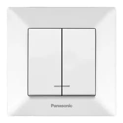 Выключатель 2-кл. с подсветкой белый Arkedia Slim Panasonic WNTC0010-2WH-UA - PRORAB