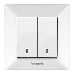 Выключатель 2-кл. проходной белый Arkedia Slim Panasonic WNTC0011-2WH-UA - PRORAB