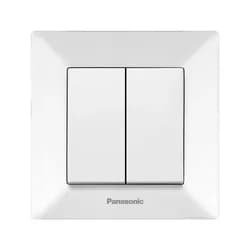 Выключатель 2-клав. белый Arkedia Slim Panaconic WNTC0009-2WH-UA - PRORAB