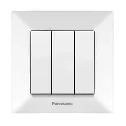 Выключатель 3-кл. белый Arkedia Slim Panasonic WNTC0015-2WH-UA, арт. 18312 (шт.) - PRORAB