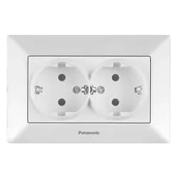 Розетка 2-я с/с белая Arkedia Slim Panasonic WNTC0205-2WH-UA, арт. 18317 (шт.) - PRORAB