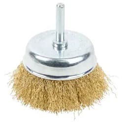 Щетка проволочная чашевидная Ø75мм хвостовик Ø6мм (латунированная) GRAD (9034075) - PRORAB