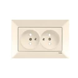 Розетка VIKO Meridian 2-я без заземления крем - PRORAB