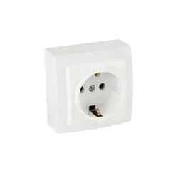 Розетка NILSON Themis 1-я с заземлением белая 26111017 - PRORAB