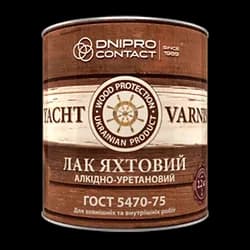 Лак яхтенный алкидно-полиуретановый 1,8 кг. ДНЕПР КОНТАКТ - PRORAB