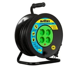 Удлинитель на катушке SVITTEX 2*1,5мм 16А 4100Вт 30м черный SV-005-В - PRORAB