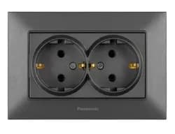 Розетка PANASONIC Arkedia Slim дымчатая 2-я б/3 WNTC0204-2DG - PRORAB