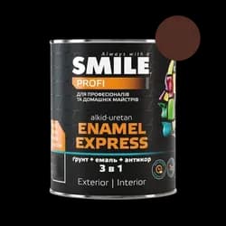 Краска молотковая 3 в 1 SMILE EXPRESS 0,7л темно-коричневая - PRORAB