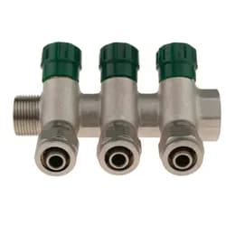 Коллектор KARRO 3/4*16*4 с перекрывающим вентилем белый косой - PRORAB