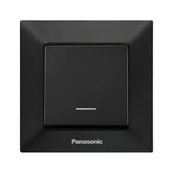 Выключатель 1-клав.черный Arkedia Slim Panasonic с подсветкой WNTC 0002-2BL - PRORAB