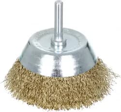 Щетка чашка TOLSEN 75*6,4мм гофрированная латунированная проволока 0,3мм 77550 - PRORAB