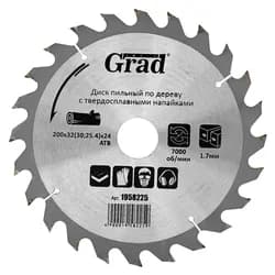 Диск пильний по дереву GRAD з напайками 200х32х24Т (30;25.4) 1958225 - PRORAB