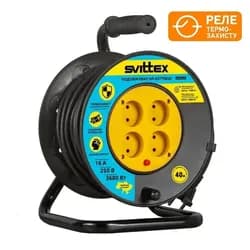 Удлинитель на катушке SVITTEX 2*1,5мм 16А 4100Вт 40м черный SV-006-В - PRORAB