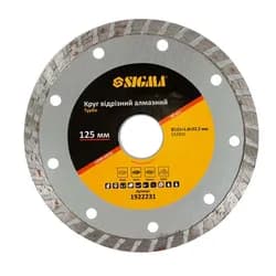 Круг алмазний SIGMA Турбо 125мм*1,8*22,2мм 1922231 - PRORAB