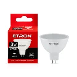 Лампа ЛЕД MR16 8 Вт 4200К 220V GU5.3 ETRON Light Power ELP-066 - PRORAB
