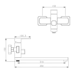 Смеситель WEZER PRO7А-02 ванна нерж.сталь - PRORAB