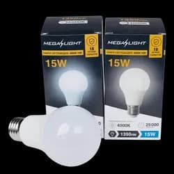 Лампа ЛЕД MEGALIGHT 15Вт Е27 A60 6500К - PRORAB