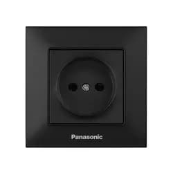 Розетка PANASONIC Arkedia Slim черная 1-я б/3 WNTC0201-2BL - PRORAB