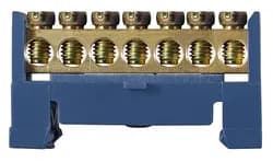 Шина нулевая с изолятором на DIN-рейку 6*9 7 отверстий - PRORAB