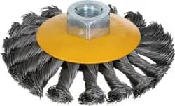 Щетка конусная TOLSEN 100мм М14 плетеная стальная проволока 0,5мм 77520 - PRORAB
