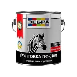 Грунтовка антикоррозионная ZEBRA ПФ-010М 2,8кг 18 темно-серая - PRORAB