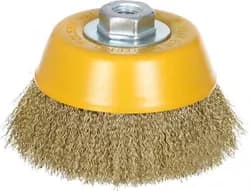 Щетка чашка TOLSEN 125мм М14 гофрированная латунированная проволока 0,3мм 77504 - PRORAB
