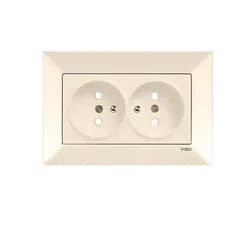Розетка VIKO Meridian 2-я с заземлением крем - PRORAB