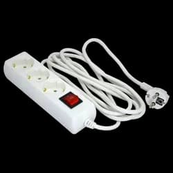 Удлинитель GS3W3M 3гн./3м 16А 3,0х1,0 белый (GRUNHELM) - PRORAB