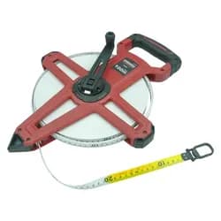 Рулетка геодезична відкрита полотно з скловолокна 100м, ІІ клас, прискорена намотка х4, HAISSER - PRORAB