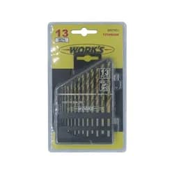 Набор сверл по металлу 13 шт TIN (1.5-6.5)х0.5+3.2+4.8 мм TIN, Work's H1301-3 - PRORAB