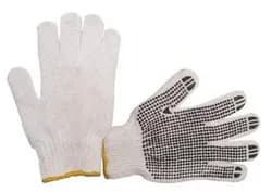 Перчатки WERK трикотажные ХБ натур. черная точка ПВХ, накладка, желтый цвет. 10 ВЕ2102 - PRORAB