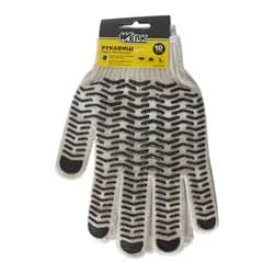Рукавички WERK трикотажні натуральний колір, чорна ПВХ хвиля з підвіскою р10 WE2103H - PRORAB