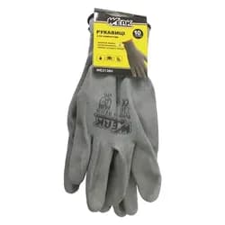 Перчатки WERK трикотажные серые ПЭ, ПУ покрытие с подвесом WE2136H - PRORAB